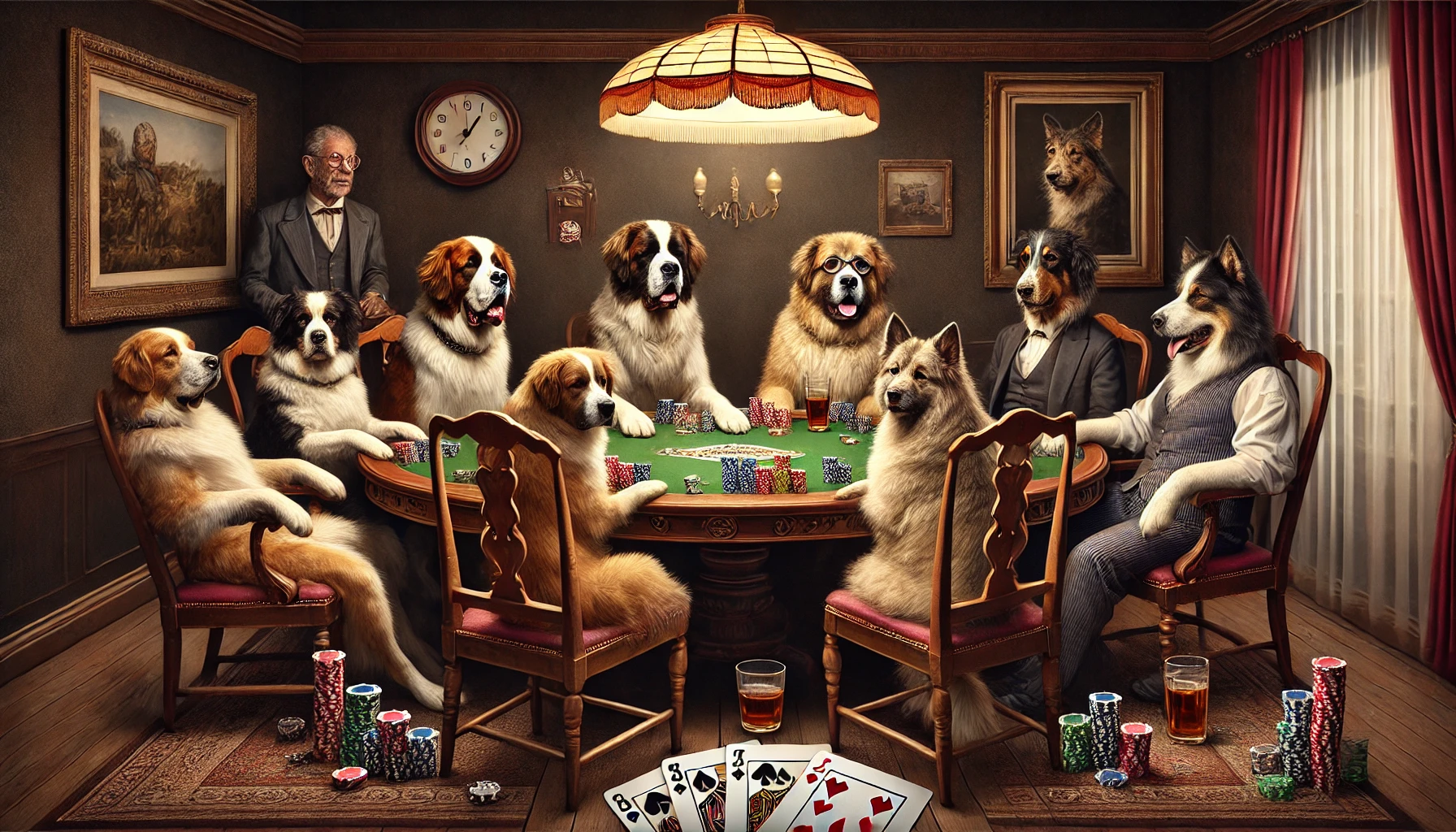 dogs playing poker